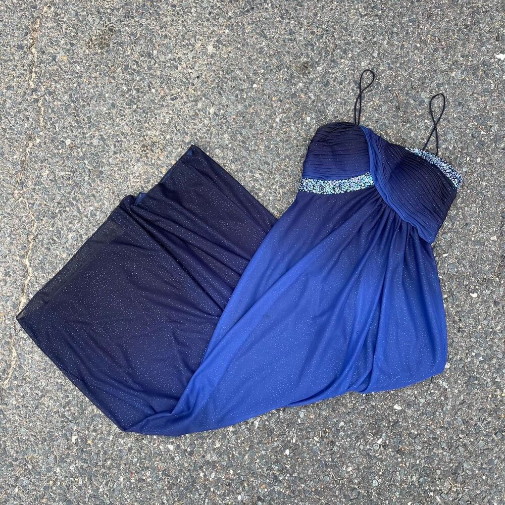 Xscape Women's Navy and Blue Dress